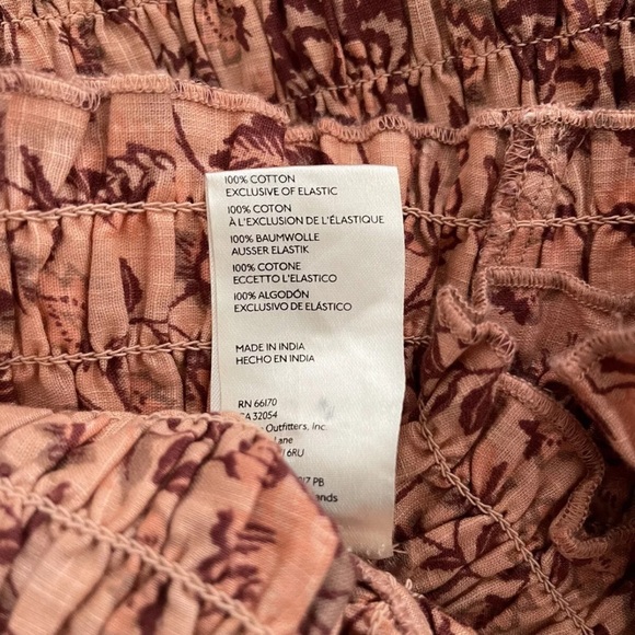 Free People Smock It To Me Mini Dress Women's Size Medium Apricot Combo NWT - Picture 7 of 7